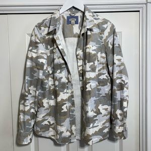LL. Bean white Camo button up size medium